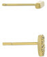 ფოტო #3 პროდუქტის 2-Pc. Cubic Zirconia Cluster & Bar Stud Earrings in Gold-Plated Sterling Silver, Created for Macy's