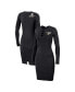 Фото #1 товара Платье WEAR by Erin Andrews для женщин черного цвета с длинным рукавом, с затяжкой. Питтсбург Стилерс