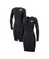 ფოტო #1 პროდუქტის Women's Black Pittsburgh Steelers Lace Up Long Sleeve Dress