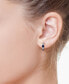 Фото #2 товара EFFY® Sapphire (5/8 ct. t.w.) & Diamond (1/10 ct. t.w.) Extra Small Huggie Hoop Earrings in 14k White Gold, 0.37"