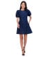 ფოტო #3 პროდუქტის Petite Jacquard Balloon-Sleeve Dress