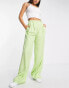 ASOS DESIGN Tall vintage look wide leg trousers in bright apple co-ord