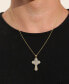 ფოტო #2 პროდუქტის Men's Diamond Cross 22" Pendant Necklace (1/2 ct. t.w.) in Sterling Silver & 18k Gold-Plated Sterling Silver