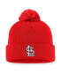 Women's Red St. Louis Cardinals Run The Bases Long Sleeve T-shirt and Cuffed Knit Hat with Pom Combo Set