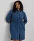 ფოტო #3 პროდუქტის Plus Size Denim Shirtdress