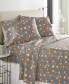 Фото #1 товара Cocoa Snowflakes Heavy Weight Cotton Flannel Sheet Set, Twin XL