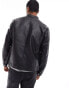 Фото #4 товара Jack & Jones Essentials faux leather biker jacket in black