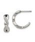 ფოტო #1 პროდუქტის Stainless Steel Polished Crystals Hoop Earrings