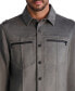 ფოტო #4 პროდუქტის Men's Faux Suede Exposed Zippers Shirt Jacket