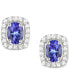 ფოტო #9 პროდუქტის Lab-Grown Sapphire (3/8 ct. t.w.) & Lab-Grown White Sapphire (1/8 ct. t.w.) Oval Halo Stud Earrings in Sterling Silver (Also in Additional Gemstones)