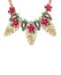 Faux Stone Palm Leaf Bib Necklace