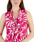 Women's Printed Sailor-Tie-Neck Sleeveless Top