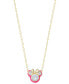 Фото #3 товара Disney cubic Zirconia & Pink Enamel Minnie Mouse 18" Pendant Necklace in 18k Gold-Plated Sterling Silver