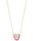 Cubic Zirconia & Pink Enamel Minnie Mouse 18" Pendant Necklace in 18k Gold-Plated Sterling Silver