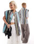 Reclaimed Vintage unisex quilted gilet in stripe Разноцветный, L - EU 40 - фото #1