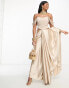 Фото #8 товара Kanya London Bridesmaid off shoulder structured corset top co-ord in champagne