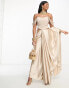 Kanya London Bridesmaid off shoulder structured corset top co-ord in champagne