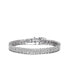 Фото #1 товара Sterling Silver with Rhodium Plated Clear Round Cubic Zirconia Cluster Arrow Head Style Tennis Bracelet