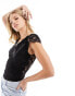 Фото #2 товара New Look lace cap sleeve bodysuit in black