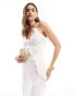 Фото #2 товара Bardot cami maxi dress with ruffle details in white