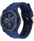 ფოტო #2 პროდუქტის Men's Multifunction Blue Silicone Watch 44mm