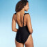Фото #3 товара Women's Ruffle Plunge One Piece Swimsuit - Shade & Shore Black XL