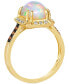 ფოტო #3 პროდუქტის Neopolitan Opal (1-5/8 ct. t.w.) & Diamond (1/5 ct. t.w.) Halo Ring in 14k Gold
