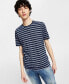 Фото #1 товара Men's Striped Slub T-Shirt, Created for Macy's