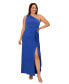 Plus Size One-Shoulder Draped Jersey Gown