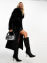 Фото #1 товара Forever New belted faux fur maxi coat in black