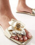 Фото #8 товара Simmi London Miray flat sandal with flower detail in gold