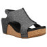 Фото #2 товара Corkys Carley Metallic Wedge Womens Grey Casual Sandals 30-5316-CHAR