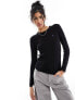 Фото #5 товара Polo Ralph Lauren cable knit jumper in black