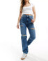 Фото #10 товара Calvin Klein Jeans high rise straight jeans in mid wash