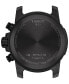 ფოტო #3 პროდუქტის Men's Swiss Chronograph Supersport Black Leather Strap Watch 46mm