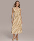 ფოტო #3 პროდუქტის Donna Karan Women's V-Neck Sleeveless Chiffon A-Line Midi Dress