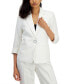 ფოტო #1 პროდუქტის Women's Linen-Blend Solid Square-Snap 3/4-Sleeve Jacket
