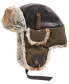 ფოტო #1 პროდუქტის Men's Canvas Faux-Leather Trapper Hat