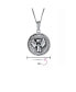 ფოტო #4 პროდუქტის Round Medallion Disc Religious Reversible Two Sided Protection Engraved Prayer Guardian Angel Medal Pendant Necklace For Women .925 Sterling Silver