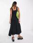 Фото #4 товара Only square neck maxi smock dress in black