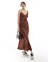 Фото #2 товара ASOS DESIGN maxi slip dress in spun in animal print