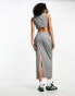 ASOS DESIGN co-ord pencil midi skirt in grey mono check