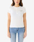 Women's Short Sleeve Crystal Retro Henley Top