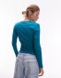 Фото #2 товара Topshop slim long sleeve top in teal