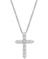 ფოტო #1 პროდუქტის Cubic Zirconia Cross 18" Pendant Necklace