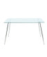 Фото #8 товара 51" Rectangular Glass Dining Table, Chrome Metal Legs