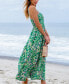 Women's Abstract Print Ruched Cutout Beach Dress