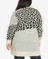 Фото #2 товара Plus Size Lena Leopard Open Front Cardigan Sweater