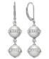 ფოტო #1 პროდუქტის Sterling Silver Cultured Freshwater Pearl (10mm) and Crystal Halo Earrings