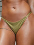 Фото #3 товара Wolf & Whistle x Malaika Terry Exclusive mix and match high leg tanga bikini bottom in khaki crinkle